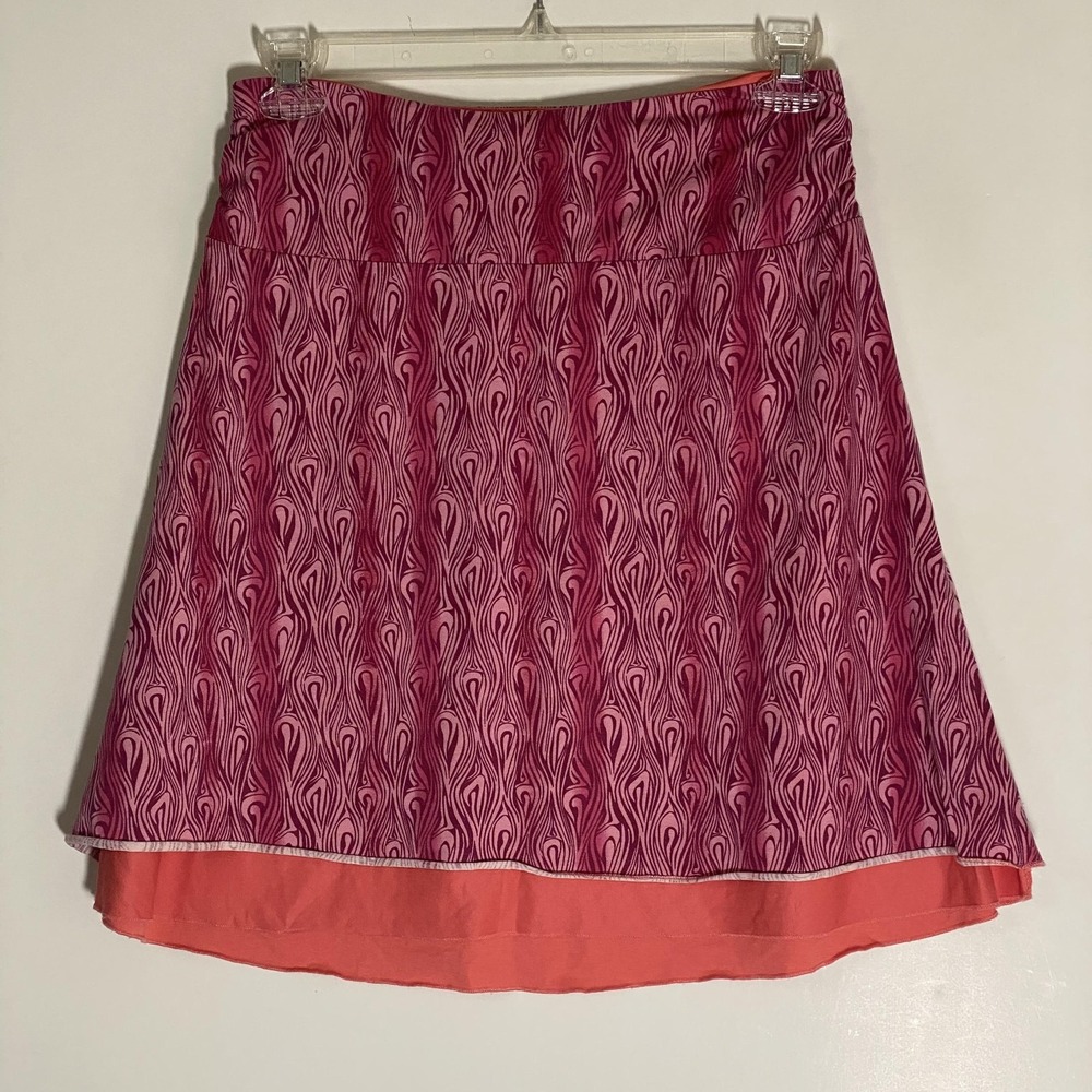 Cabelas Skirt Womens Small Pink Geometric A-Line Layered Reversible Sport Casual